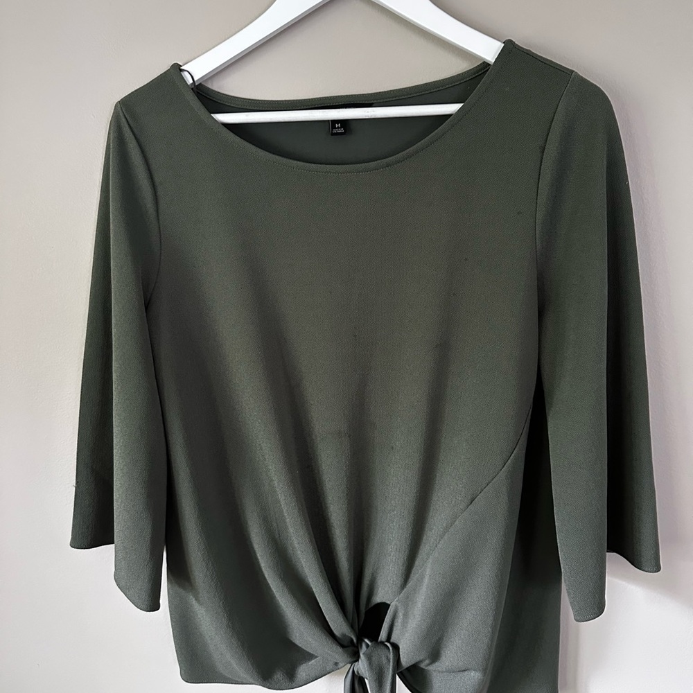 Women's Green Tie-Front Top
